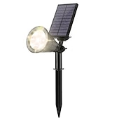 cheap Outdoor Spotlights-Solar Spot Lights Outdoor 2-in-1 Solar Landscape Spotlights Security Lights IP65 Waterproof Wall Lights for Walkway Yard Garden Driveway Pathway Garden 4/7 LED Beads