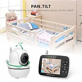 cheap Baby Monitors-Baby Monitor - 3.5 Screen Video Baby Monitor with Camera and Audio - Remote Pan-Tilt-Zoom Night Vision VOX Mode Temperature Monitoring Lullabies 2-Way Talk 960ft Range