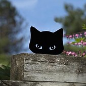 economico Decorazioni per Halloween all&#039;aperto-2pcs sagoma gatto che fa capolino in metallo plug-in giardino cortile arte halloween arredamento fattoria decorazioni per la casa ornamenti per esterni arredamento cortile prato regalo ideale per gli