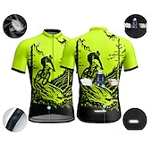 voordelige Heren shirts-Voor heren Wielrenshirt Korte mouw Fietsen Shirt Kleding Bovenlichaam met 3 achterzakken Bergracen Wegwielrennen Ademend Sneldrogend Vochtregelerend Reflecterende strips Rood Blauw Donkergroen