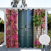 billiga Vattentäta gardiner-vattentäta utomhusgardiner för inomhusbröllop uteplats tjock sekretesshylsa gardiner för bröllop sovrum, vardagsrum, veranda, pergola, cabana, 1 panel