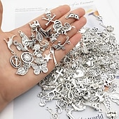 economico kit per la creazione di perline-300pcs/set orecchini di pendente d&#039;argento tibetani della lega piccoli pendenti accessori fai da te dei monili