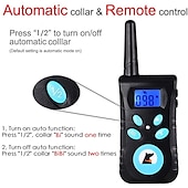 お買い得  犬用トレーニング用品-2 in 1 自動吠え防止 &amp; リモートトレーニング首輪電気 3 モードビープ振動衝撃防水充電式ペットの行動服従トレーニング
