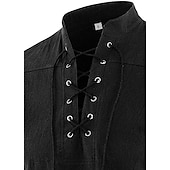 billige Topper-piratskjorte for menn viking steampunk retro renessanse middelaldersk gotisk viktoriansk halloween kostyme