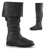 cheap Footwear-Medieval Renaissance Shoes Knee High Boots Flat Jazz Boots Pirate Viking Crusader Men&#039;s Unisex Celtic Pirate Halloween Masquerade Performance Party / Evening LARP Adults&#039; Shoes