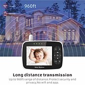 cheap Baby Monitors-Baby Monitor - 3.5 Screen Video Baby Monitor with Camera and Audio - Remote Pan-Tilt-Zoom Night Vision VOX Mode Temperature Monitoring Lullabies 2-Way Talk 960ft Range