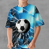 economico Sport e Giochi 3D per Ragazzi-Da ragazzo 3D Pop art Calcio T-shirt e pantaloncini T-shirt Completo Manica corta Stampe 3D Estate Primavera Attivo Sportivo Di tendenza Bambino 3-13 anni Esterno Da mare Strada Standard