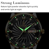 halpa Kvartsikellot-Miesten kvartsikello muoti luksus rento miesten analoginen rannekello nahkaremmi kalenteri päivämäärä viikko hehkuva vedenpitävä kvartsikellot