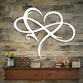 cheap Wall Sculptures-Infinity Heart Wall Decor, Unique Infinity Heart Metal Art Wall Decor Love Sign Steel Wall Plaques Bedroom Ornaments for Home Wedding Decor, Room Living Room Decoration