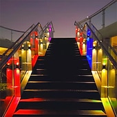 economico Applique per esterni-Lampada Da Giardino Solare Da Esterno Con Lampada Da Giardino Impermeabile Ip65 Cambia Colore RGB Illuminazione Solare Da Giardino