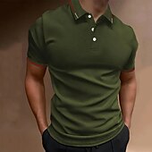 preiswerte Sport-Herren Poloshirt Golfhemd Casual Festtage Kargen Kurzarm Modisch Basic Glatt Klassisch Sommer Regular Fit Feuer rot Schwarz Gelb Armeegrün Dunkelmarine Grau Poloshirt