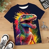 preiswerte Jungen 3D Tiere-Jungen 3D Graphic Tier Dinosaurier T-Shirt Kurzarm 3D-Druck Sommer Frühling Aktiv Sport Modisch Polyester kinderkleidung 3-12 Jahre Outdoor Casual Täglich Regular Fit