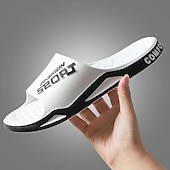 abordables Sandales décontractées-sandales à enfiler sportives pour hommes | pantoufles confortables et légères à enfiler pour une tenue décontractée, au bord de la piscine ou à la plage – conception respirante à bout ouvert avec imprimé lettre tendance