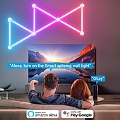 お買い得  スマートライト-RGB LEDスマートライトイリュージョンインテリジェントスプライシングライトDIY屋内装飾雰囲気ライトEスポーツLED音声制御音楽装飾