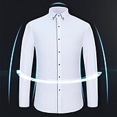 preiswerte Button-Down-Hemden für Herren-Herren Oberhemd Hemd Farbblock Büro &amp; Karriere Ausgehen Weiß Marineblau Langarm Umlegekragen Frühling Sommer Bekleidung
