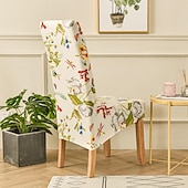 baratos Capa para Cadeira de Jantar-Capas de cadeira de jantar elásticas xl/oversized removível lavável elastano macio capa de cadeira grande com encosto alto para sala de jantar cozinha mesa de hotel banquete