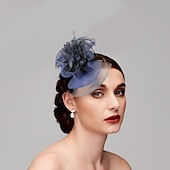 preiswerte Faszinator-Fascinator Hüte Kopfbedeckung Netz Teeparty Pferderennen Ladies Day Melbourne Cup Handgemacht mit floralem Kopfschmuck Kopfbedeckung Kleid zum Beeindrucken Renntag Kleid