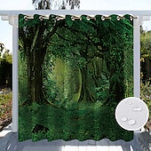 abordables Cortinas impermeables-cortinas impermeables al aire libre para el patio de la boda interior cortinas gruesas con ojales de privacidad para el dormitorio de la boda, la sala de estar, el porche, la pérgola, la cabaña, 1