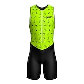 preiswerte Herrenbekleidungs-Sets-Herren Triathlonanzug Ärmellos Triathlon Silber Hellgelb Schwarz / Orange Graphic Fahhrad Lycra Sport Graphic Bekleidung