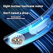 cheap Decorative Lights-Portable Hanging Neck Fan with Colorful Light USB Charging 5 Gears Brush Motor Leafless Hanging Neck Fan Rechargeable Mute Refrigeration Air Conditioning Outdoor Cooling Fan