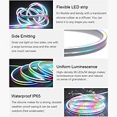 Недорогие Неоновые LED огни-Светодиодная неоновая полоса 1-5 м, адресуемая RGB-радужная светодиодная пиксельная световая панель, 12 В постоянного тока, включая блок питания и контроллер RF 17key, применимая для самостоятельного изготовления светодиодных неоновых вывесок, настенного