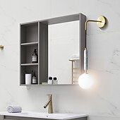 abordables Luces para tocador-iluminación de baño luz de tocador ip20 g9 aplique de pared iluminación latón cepillado luz de baño con pantalla de vidrio transparente aplique de pared de baño luz de pared para espejo cocina