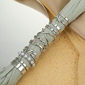 levne Prsteny-Ženy Prsten Svatební Geometrické Stříbrná Chrome Mini Punk Přizpůsobeno stylové 10ks
