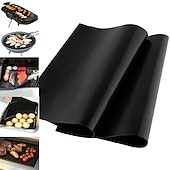 billiga Camp Kök-3 st återanvändbar non-stick bbq grillmatta 0,08 mm tjock ptfe grill bakfoder kokplatta mikrovågsugn verktyg dropship