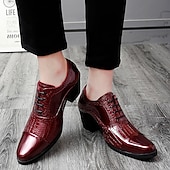 economico Formale-scarpe oxford da uomo in vernice nera con motivo coccodrillo in similpelle – scarpe eleganti con tacco a blocco, perfette per lavoro, matrimonio ed eventi speciali