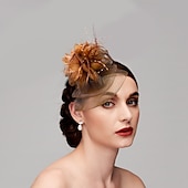 preiswerte Faszinator-Fascinator Hüte Kopfbedeckung Netz Teeparty Pferderennen Ladies Day Melbourne Cup Handgemacht mit floralem Kopfschmuck Kopfbedeckung Kleid zum Beeindrucken Renntag Kleid