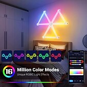お買い得  スマートライト-RGB LEDスマートライトイリュージョンインテリジェントスプライシングライトDIY屋内装飾雰囲気ライトEスポーツLED音声制御音楽装飾