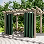 billiga Vattentäta gardiner-2 paneler utomhusgardiner vattentäta för inomhusbröllop uteplats tjock avskildhet grommet gardiner för bröllop sovrum, vardagsrum, veranda, pergola, cabana
