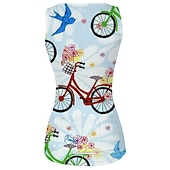 Χαμηλού Κόστους Γυναικείες φανέλες-Γυναικεία Γιλέκο ποδηλασίας Φανέλα ποδηλασίας Γραφική Άνθινο / Βοτανικό Αστείος Αμάνικο Ποδήλατο Γιλέκο Αθλητική μπλούζα Μπολύζες με 3 πίσω τσέπες Ποδηλασία Βουνού Ποδηλασία Δρόμου