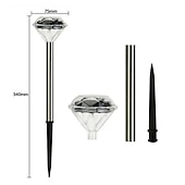 economico Illuminazione vialetto-luci solari da vialetto a led, luci solari a diamante per matrimoni, luci da giardino alimentate a energia solare, luci da vialetto a led impermeabili per patio, prato, luce bianca calda e colorata