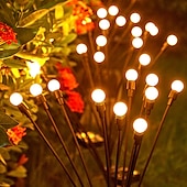 economico Luci paesaggistiche-2/4 confezioni luci lucciola solari impermeabili all&#039;aperto due modalità di luce persistente e lampeggiante 6/8/10 teste bianco caldo bianco multi colore