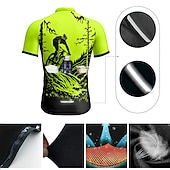 voordelige Heren shirts-Voor heren Wielrenshirt Korte mouw Fietsen Shirt Kleding Bovenlichaam met 3 achterzakken Bergracen Wegwielrennen Ademend Sneldrogend Vochtregelerend Reflecterende strips Rood Blauw Donkergroen