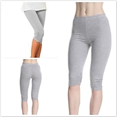 olcso Sima leggings-Női Jóga nadrág Napvédő Hasformáló Alakformáló Magas derék Jóga Fitnesz Edzőterem edzés Háromnegyedes leggingek Alsók Ibolya Fekete Fehér Sport Sportruházat Nagy rugalmasságú Sovány