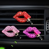 preiswerte Anhänger &amp; Ornamente fürs Auto-süßer lippenstift lippenform bohrer auto parfüm lufterfrischer diffusor auto duft clip vent parfüm auto aroma zubehör automobil dekoration kürbis aromatherapie für auto