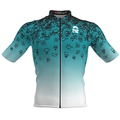 voordelige Heren shirts-Voor heren Wielrenshirt Korte mouw Fietsen Shirt Kleding Bovenlichaam met 3 achterzakken Fietsen Ademend Sneldrogend Achterzak Zilver Donker Grijs Paars Grafisch Sport Kleding