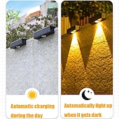 abordables Appliques d&#039;extérieur-Lampes solaires d&#039;extérieur à LED, applique murale, éclairage de clôture, éclairage de patio super lumineux, éclairage extérieur, éclairage de jardin étanche, balcon, clôture, porche, décoration de la maison, lampe de nuit solaire