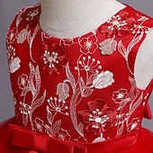 preiswerte Kleider für die Blumenmädchen-kinderkleidung Mädchen Blumenmädchen Kleid Kleid Pailletten Ärmellos Leistung Hochzeit Party Gitter Patchwork Süß Baumwolle Knielang Tüll-Kleid Sommer Frühling Herbst 4-12 Jahre Rosa Rote Blau