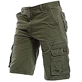 voordelige Klassiek-Voor heren Cargoshorts Wandelshorts Zak met rits Flap zak Effen Comfort Ademend Buiten Dagelijks Uitgaan Modieus Casual Zwart Leger Groen