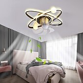 cheap Ceiling Fan Lights-Ceiling Fan with Light Dimmable Circle Design Crystal 57cm 6 Wind Speeds Modern Ceiling Fan for Bedroom, Living Room App &amp; Remote Control 110-240V