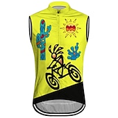 cheap Men's Jerseys-Men's Cycling Vest Cycling Jersey Graphic Funny Sleeveless Bike Vest / Gilet Jersey Top with 3 Rear Pockets Mountain Bike MTB Road Bike Cycling Quick Dry Back Pocket Moisture Wicking Breathable Sports