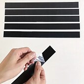 tanie Tapety-fajne tapety fototapeta 1 szt. Tapeta obramowanie srebrne paski naklejki na lustro-samoprzylepne naklejki ścienne do dekoracji sypialni (5x20cm/2&#039;&#039;x8&#039;&#039;)