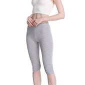olcso Sima leggings-Női Jóga nadrág Napvédő Hasformáló Alakformáló Magas derék Jóga Fitnesz Edzőterem edzés Háromnegyedes leggingek Alsók Ibolya Fekete Fehér Sport Sportruházat Nagy rugalmasságú Sovány