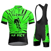 cheap Men&#039;s Clothing Sets-Men&#039;s Cycling Jersey with Bib Shorts Short Sleeve Mountain Bike MTB Road Bike Cycling Yellow Red Blue Graphic Bike Clothing Suit 3D Pad Breathable Quick Dry Back Pocket Polyester Spandex Sports