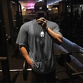 economico T-shirt e Canottiere da Corsa-Per uomo Maglia da palestra Camicia da allenamento T-shirt da corsa Manica corta Superiore Sportivo Athleisure Autunno Cotone Traspirante Morbido Effetto sauna Pallacanestro Jogging Addestramento