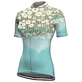 cheap Women's Jerseys-Women's Cycling Jersey Graphic Floral Botanical Short Sleeve Bike Jersey Top with 3 Rear Pockets Mountain Bike MTB Road Bike Cycling Quick Dry Reflective Strips Back Pocket Moisture Wicking Sports
