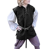 levne Topy-Retro Středověké Renesanční Halenka / košile Ren Faire Pirát Viking Elfí Chlapecké Viking Fantazie předvečer Všech svatých Karneval Plesová maškaráda Dospělé Tričko Celý rok